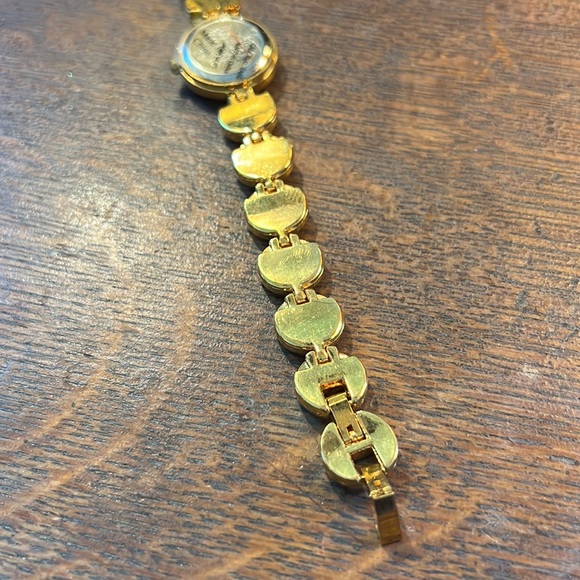 Rare Gold Ladies Quartz EJ Watch Swarovski Crystals Ivory Face - Picture 6 of 9